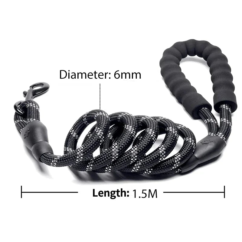 Guinzaglio Riflettente in Nylon Rinforzato per Cani – Resistente e Sicuro (Taglia Piccola, Media, Grande)en Retriever