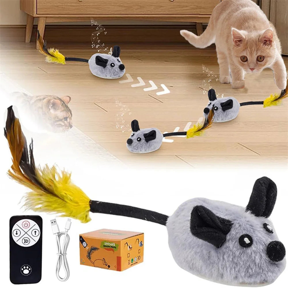 🐭 Giocattolo Interattivo Topolino per Gatti – Automatico o Telecomandato, Ricaricabile e Realistico