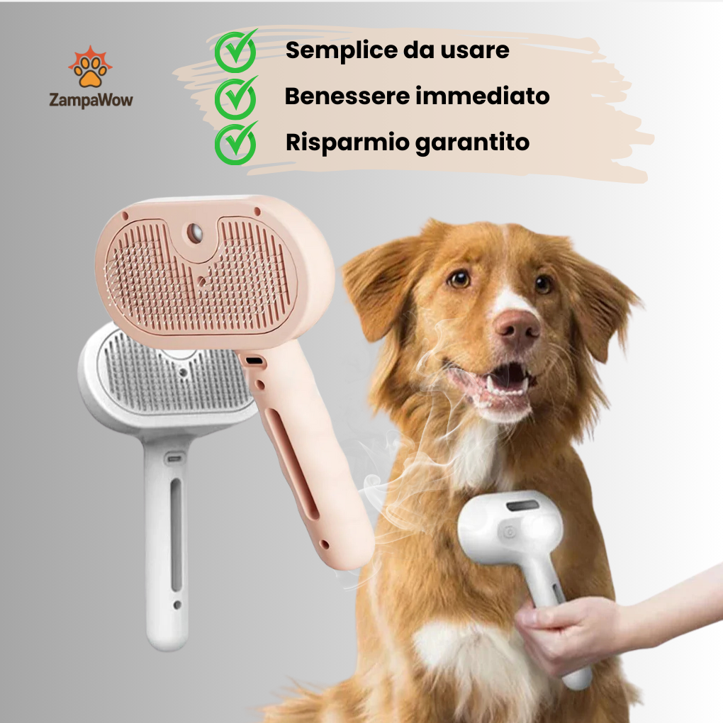 ✨ Spazzola a Vapore per Cani e Gatti – Coccole di Lusso a Casa Tua