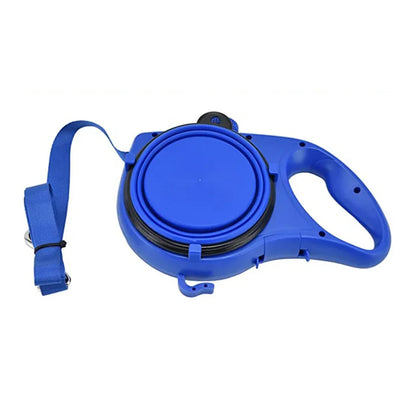 Guinzaglio Multifunzione Cane 5 in 1 con Borraccia, Ciotola e Porta Sacchetti – Accessori per Passeggiate Cani