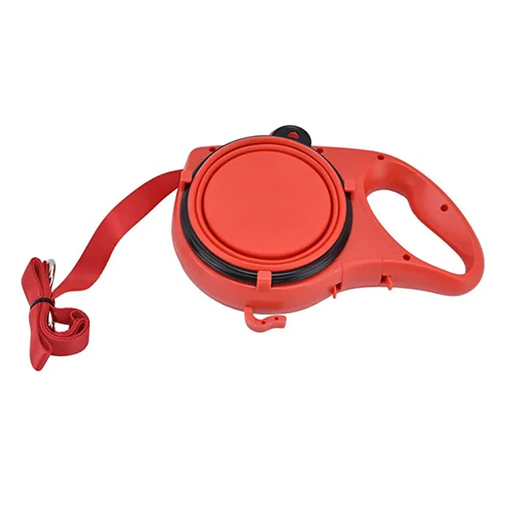 Guinzaglio Multifunzione Cane 5 in 1 con Borraccia, Ciotola e Porta Sacchetti – Accessori per Passeggiate Cani