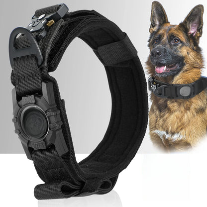 Collare Tattico per Cani con Porta AirTag – Robusto, Regolabile con Maniglia di Controllo e Fibbia in Metallo per Cani Medi e Grandi