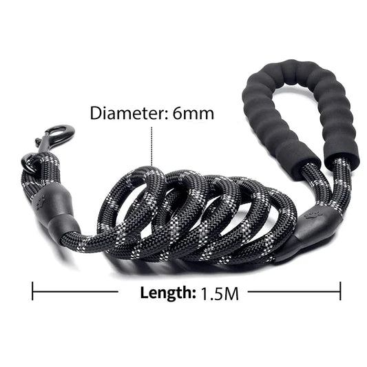 Guinzaglio Riflettente in Nylon Rinforzato per Cani – Resistente e Sicuro (Taglia Piccola, Media, Grande)en Retriever