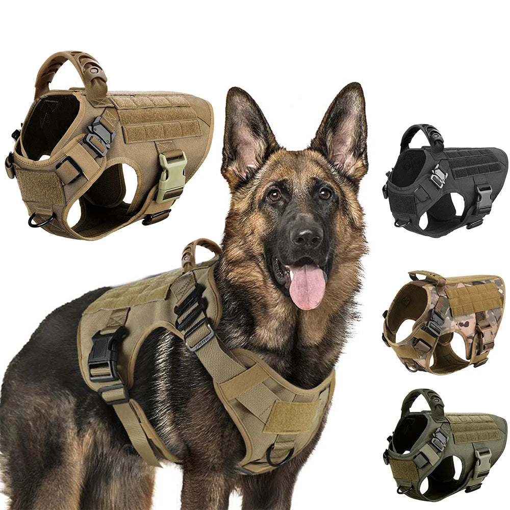 Pettorina Militare Tattica per Cani di Taglia Grande – Addestramento e Passeggiate (Bulldog, Pastore Tedesco, Malinois)