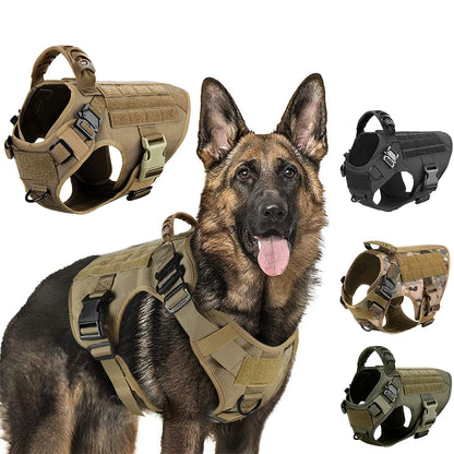 Pettorina Militare Tattica per Cani di Taglia Grande – Addestramento e Passeggiate (Bulldog, Pastore Tedesco, Malinois)