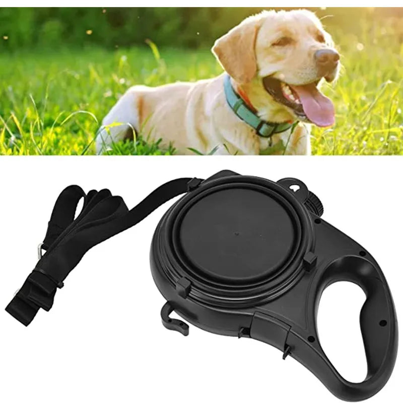 Guinzaglio Multifunzione Cane 5 in 1 con Borraccia, Ciotola e Porta Sacchetti – Accessori per Passeggiate Cani