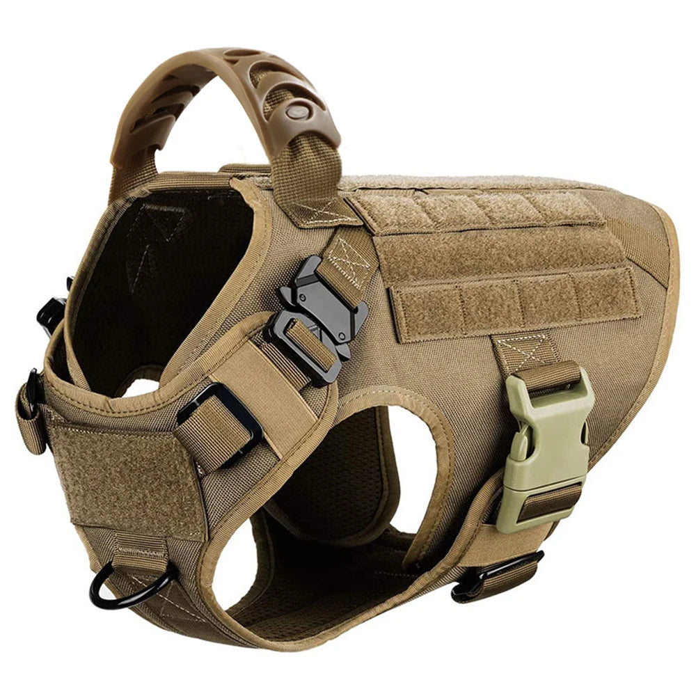 Pettorina Militare Tattica per Cani di Taglia Grande – Addestramento e Passeggiate (Bulldog, Pastore Tedesco, Malinois)