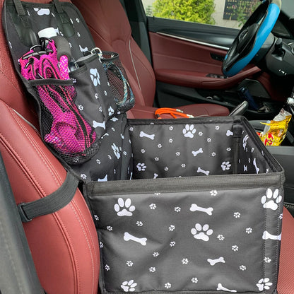 Seggiolino Auto per Cani – Resistente ai Graffi con Tasche Portaoggetti, Ideale per Cani Piccoli e Medi