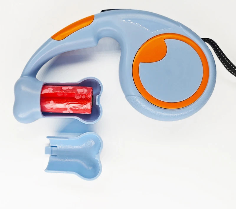 🐾 Guinzaglio Retrattile Automatico 3m con Dispenser Sacchetti – Passeggiate comode e senza stress
