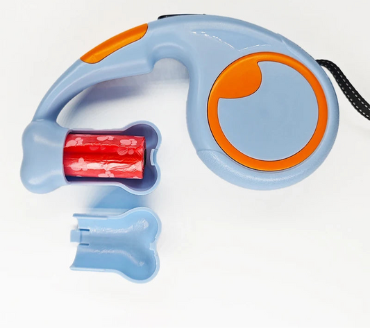 🐾 Guinzaglio Retrattile Automatico 3m con Dispenser Sacchetti – Passeggiate comode e senza stress