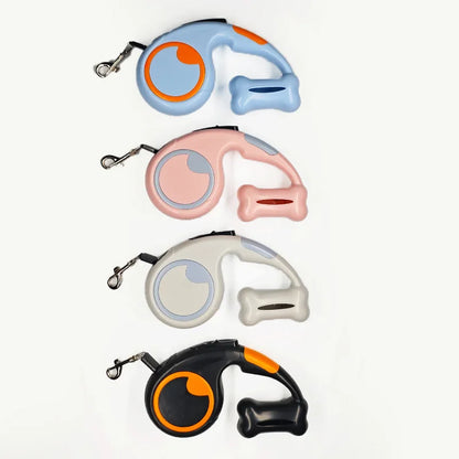 🐾 Guinzaglio Retrattile Automatico 3m con Dispenser Sacchetti – Passeggiate comode e senza stress
