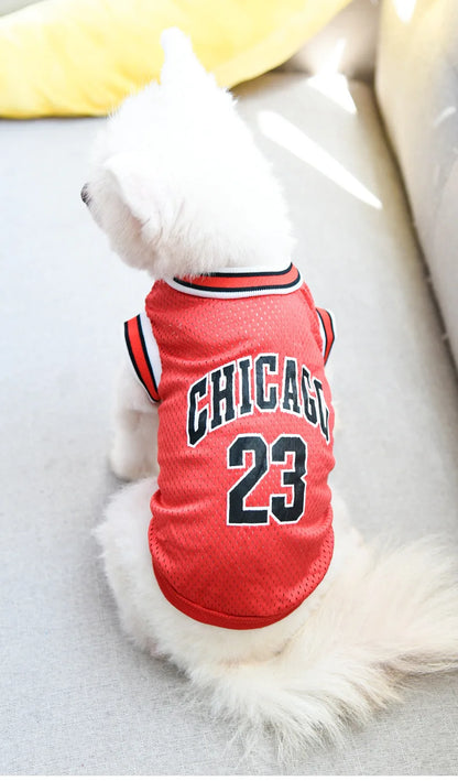 Abbigliamento Estivo Traspirante per Cani e Gatti – Magliette Sportive in Rete, T-Shirt Basket per Cuccioli e Cani di Taglia Grande