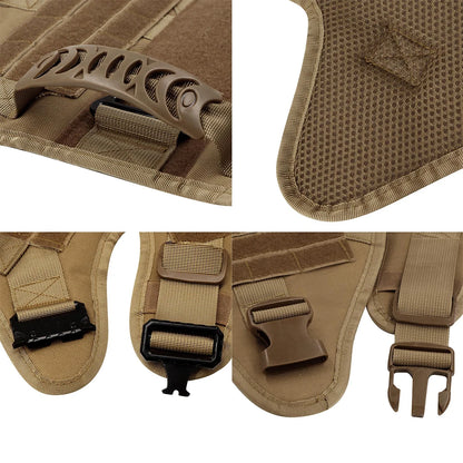 Pettorina Militare Tattica per Cani di Taglia Grande – Addestramento e Passeggiate (Bulldog, Pastore Tedesco, Malinois)