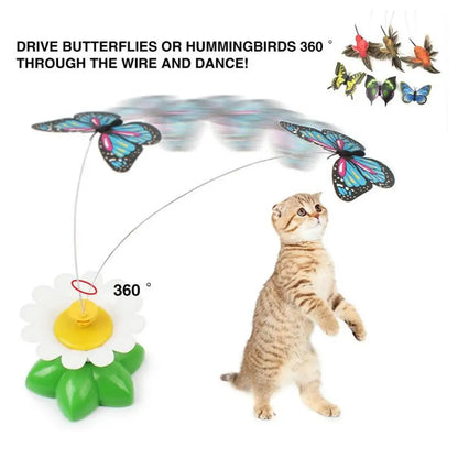 🐾 Giocattolo Interattivo Elettrico per Gatti – Farfalla / uccellino Rotante 360°