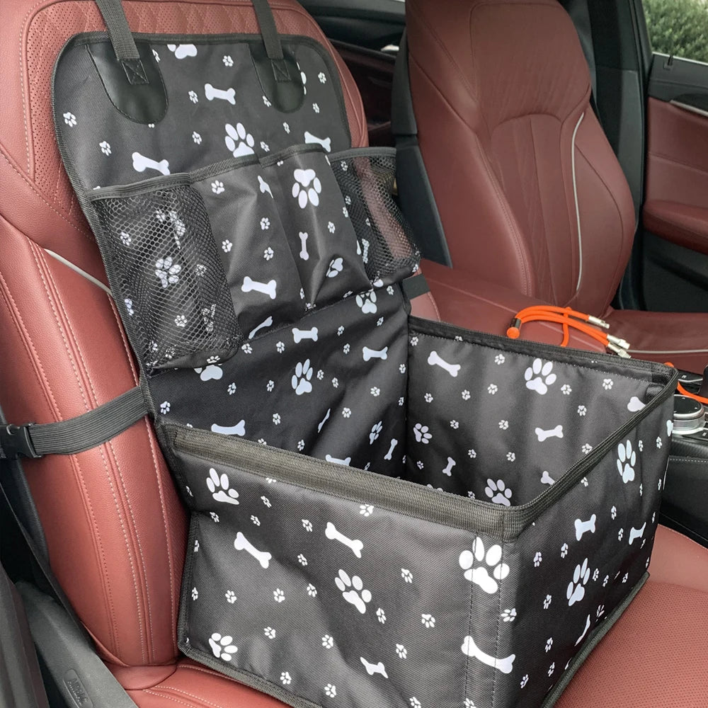 Seggiolino Auto per Cani – Resistente ai Graffi con Tasche Portaoggetti, Ideale per Cani Piccoli e Medi